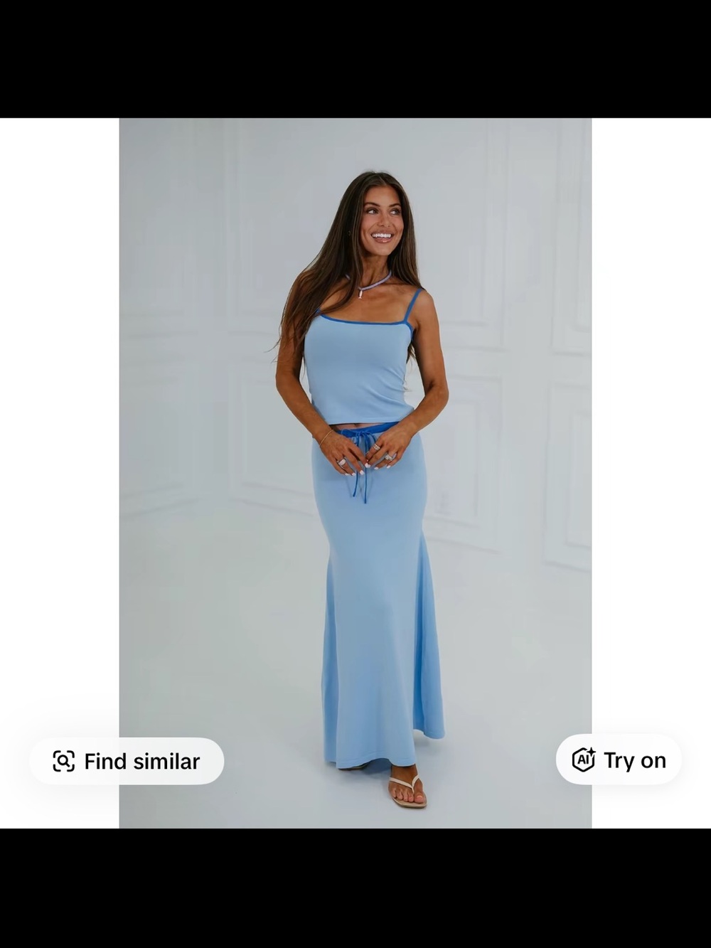 Blue tank and skirt set